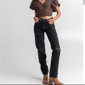 FREE PEOPLE  We The Free The Lasso Jeans Straight Distressed- Size 25